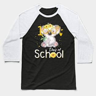 Cute Sunflower Koala Happy 100Th Day Of School Teacher Kids Baseball T-Shirt